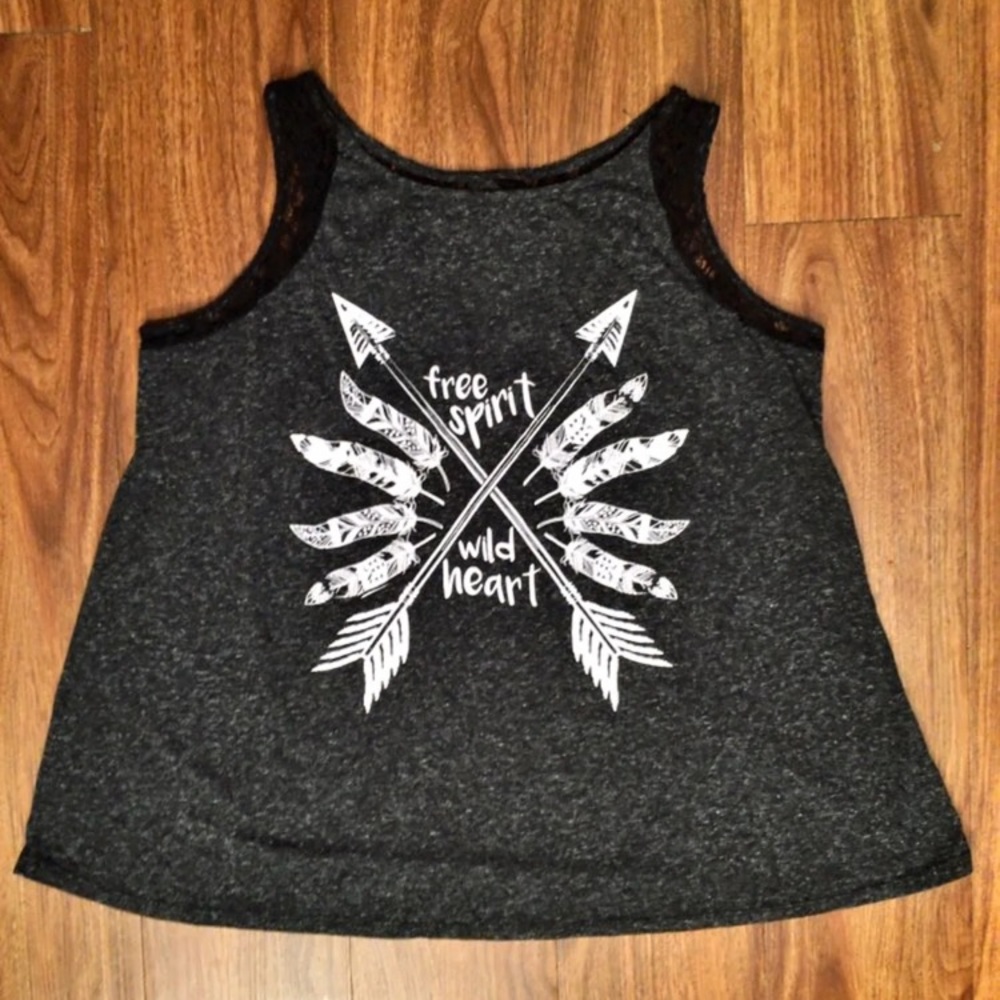 Free Spirit Wild Heart Lace Back Tank